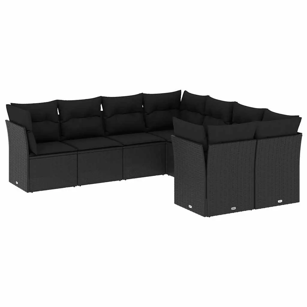 Black Modular 8 Piece Garden Sofa Set