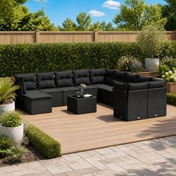 Durable 12 Piece Modular Garden Sofa Set with Cushions