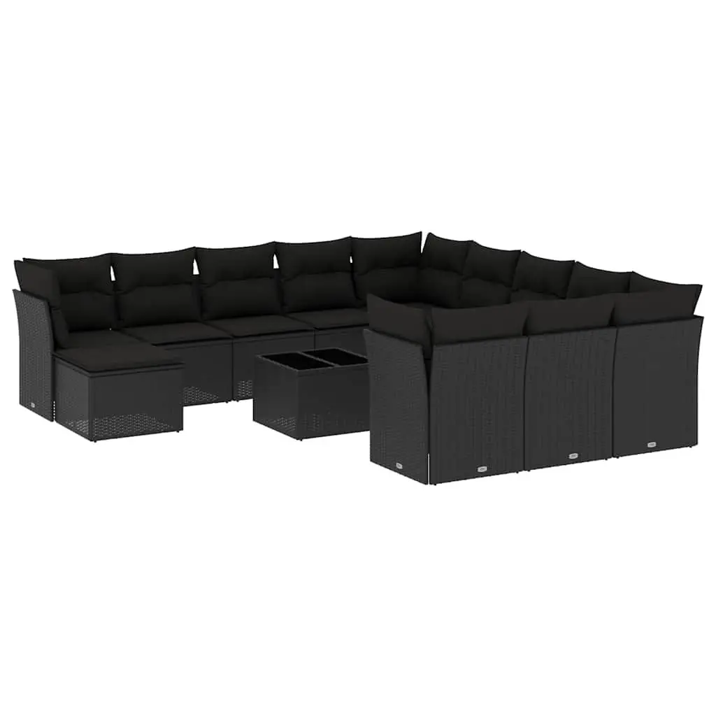 Garden Sofa Set PE Rattan 13 Piece Outdoor Furniture Patio Black Modular