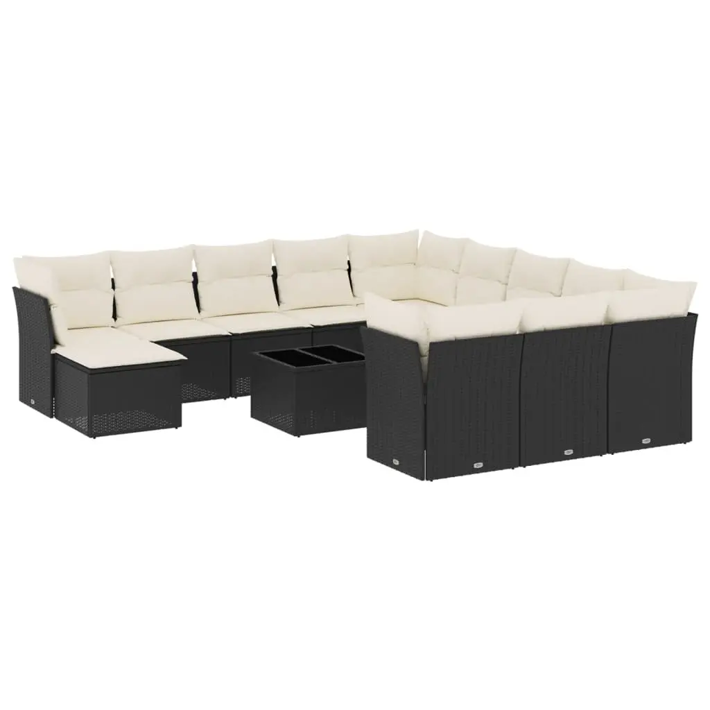 Garden Sofa Set PE Rattan 13 Piece Outdoor Furniture Patio Seating Black