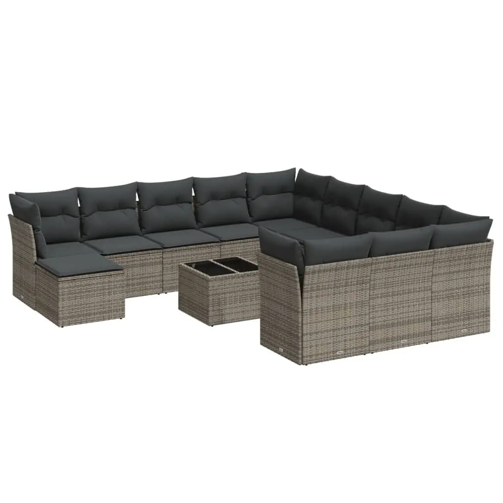 Garden Sofa Set Poly Rattan 13 Piece Outdoor Furniture Patio Seating Grey