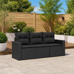 Durable 3 Piece Outdoor Garden Sofa Set with Cushions