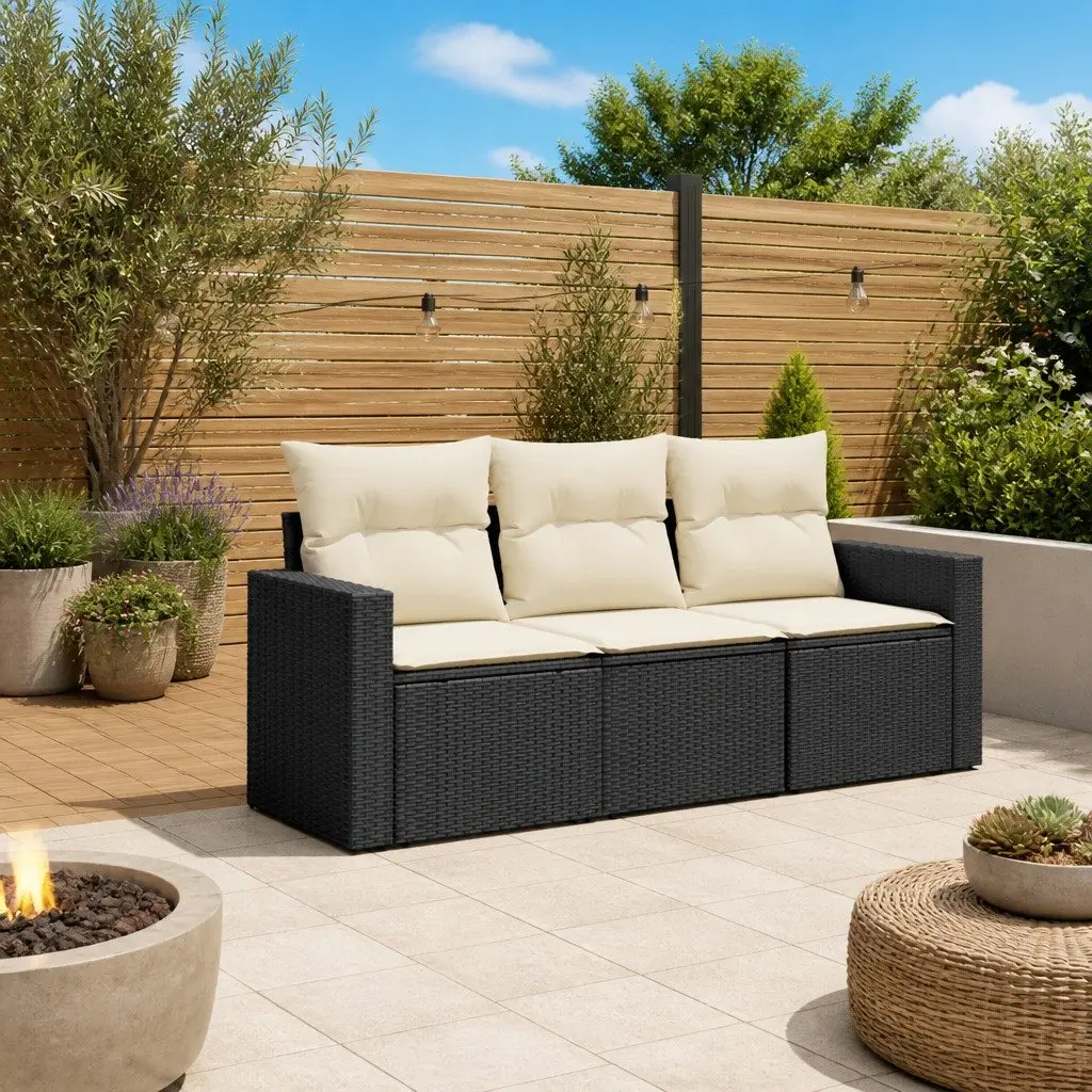 3-Piece Garden Sofa Set with Cushions