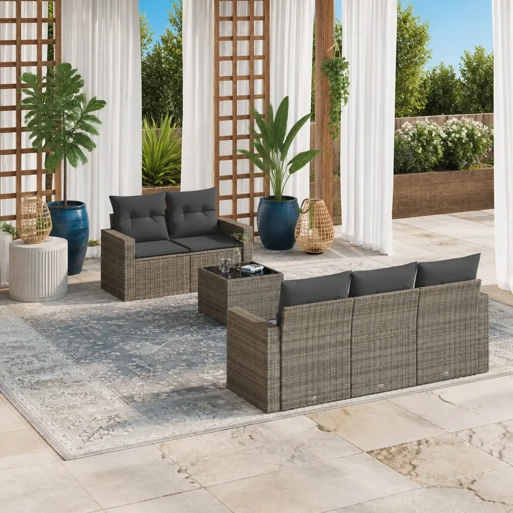 6 Piece Garden Sofa Set for Outdoor Relaxation