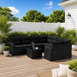 Durable 9 Piece Garden Sofa Set for Outdoor Spaces