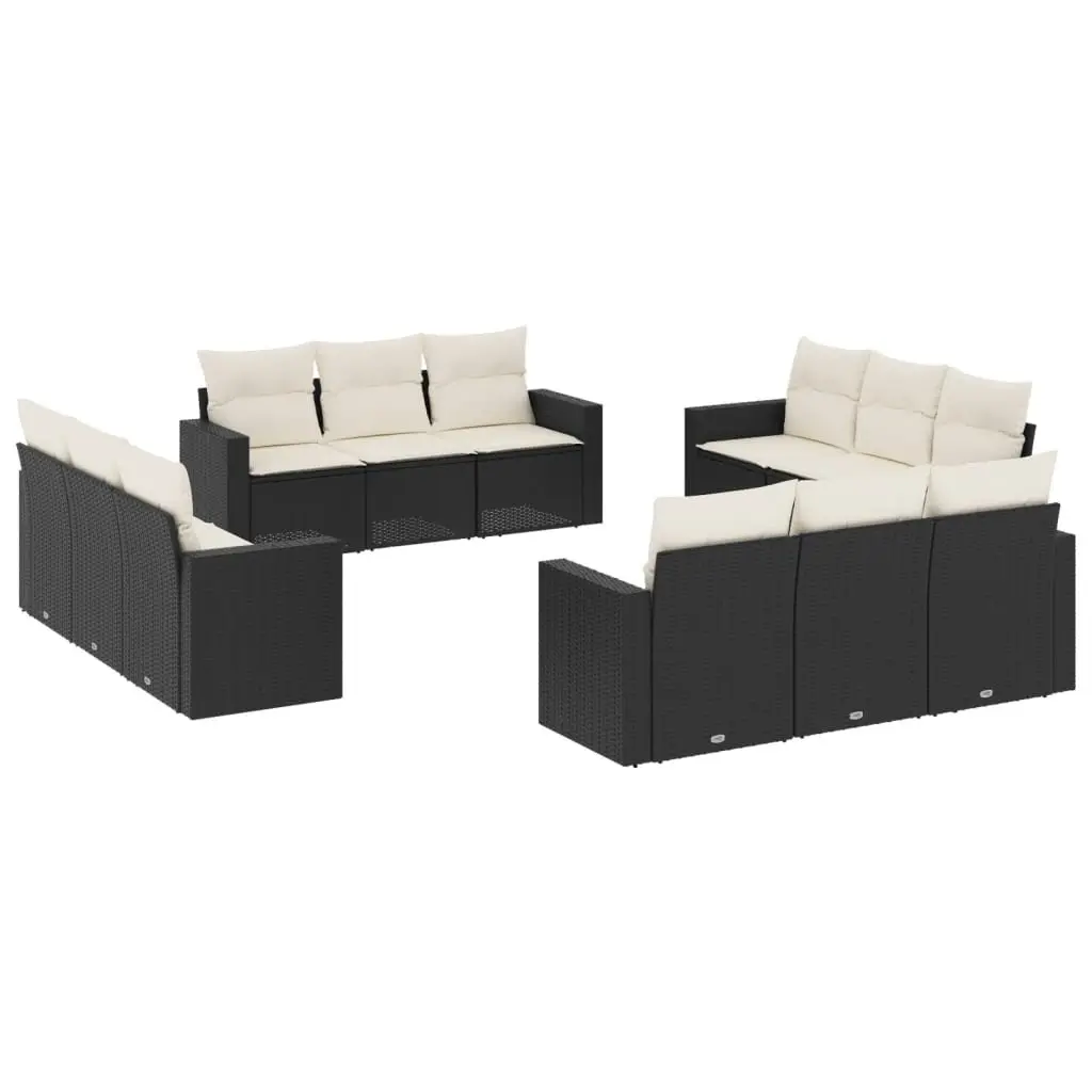 12 Piece Modular Garden Sofa Set in Black