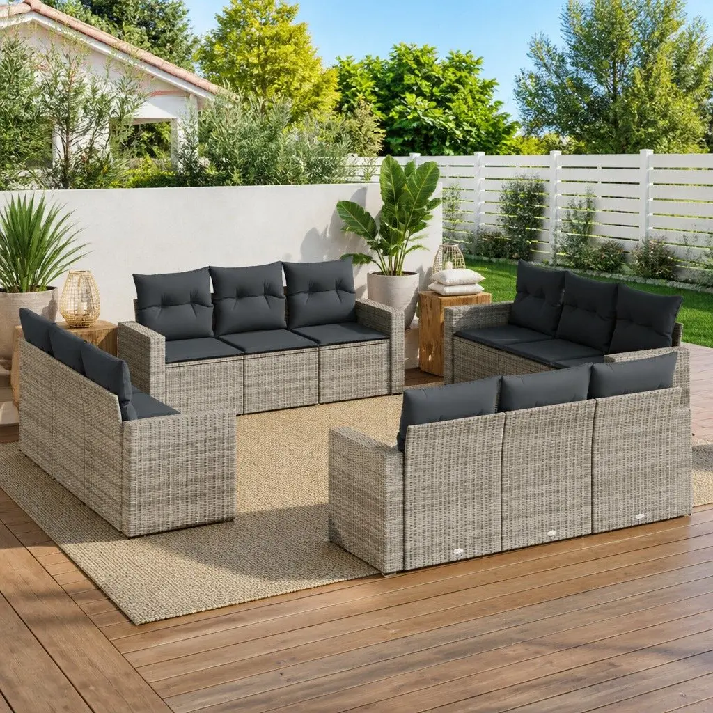 12 Piece Modular Garden Sofa Set in Grey