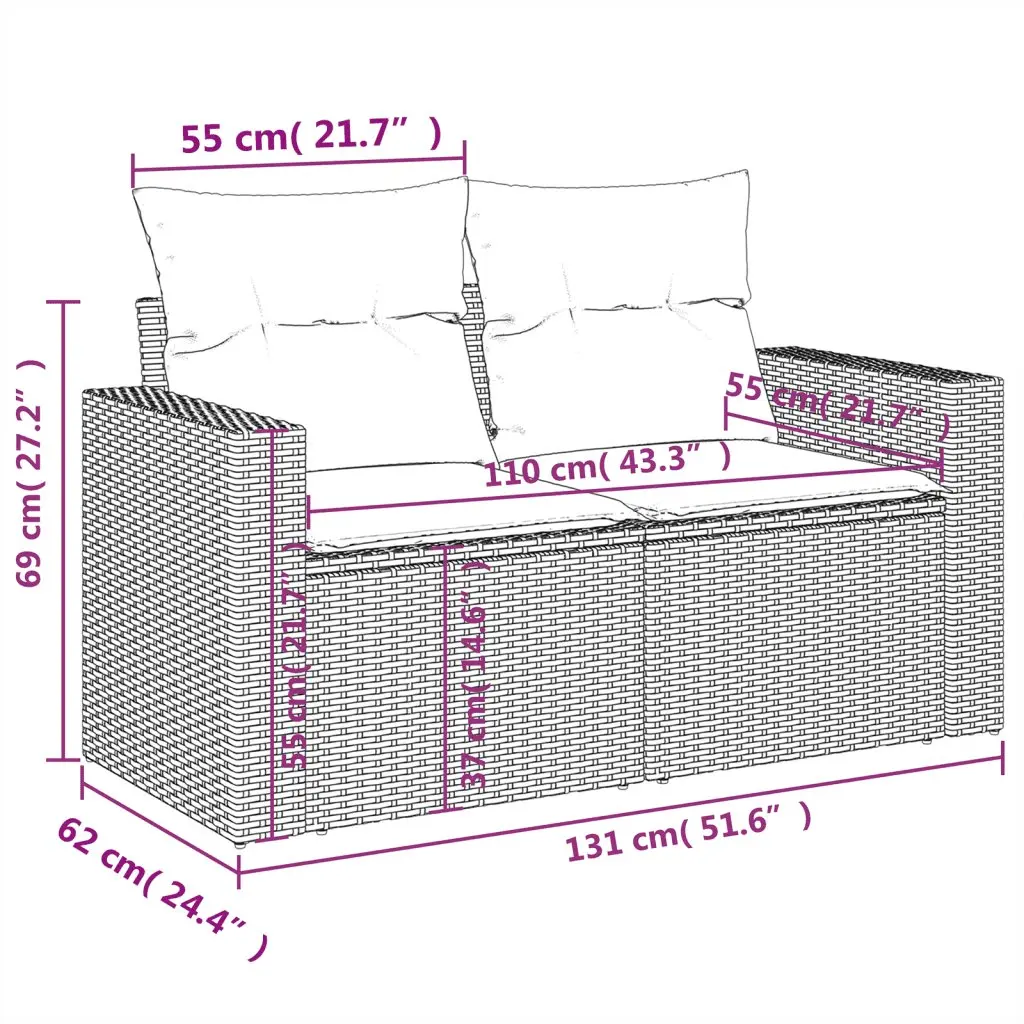 12 Piece Modular Garden Sofa Set in Grey