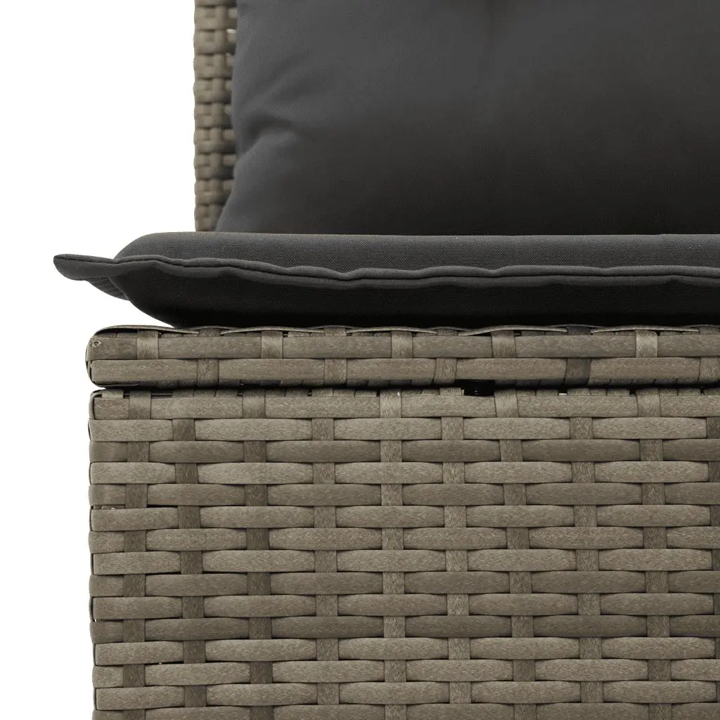 8-Piece Modular Garden Sofa Set in Grey with Cushions