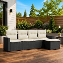 Durable 5 Piece Outdoor Garden Sofa Set with Cushions
