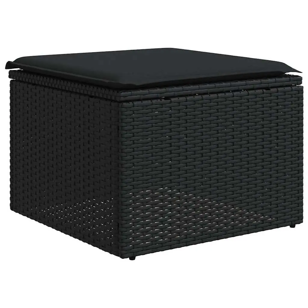 Garden Sofa Set Poly Rattan 6 Piece Outdoor Furniture Black with Cushions