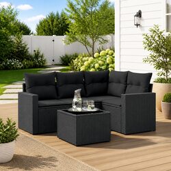 5 Piece Outdoor Patio Furniture Sofa Set with Cushions