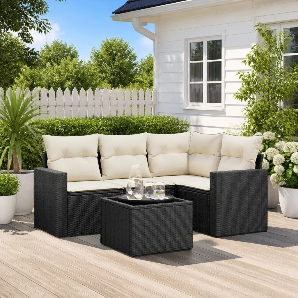 5-Piece Garden Sofa Set with Cushions for Outdoor Comfort