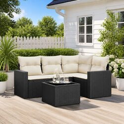 5-Piece Garden Sofa Set with Cushions for Outdoor Comfort