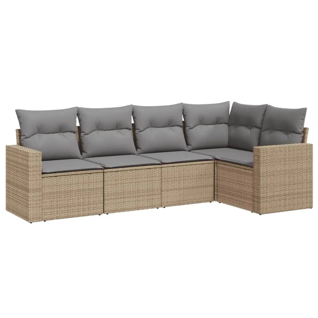 5-Piece Modular Garden Sofa Set for Outdoors with Cushions
