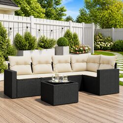 Premium 6-Piece Modular Outdoor Sofa Set in Black