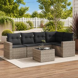 Premium 6 Piece Outdoor Garden Sofa Set in Grey