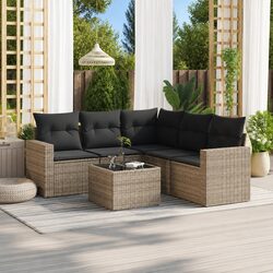 Stylish 6-Piece Grey Garden Sofa Set for Outdoor Relaxation