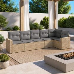 Durable Garden Sofa Set 6 Piece Outdoor Modular Furniture