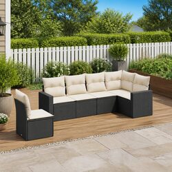 Exceptional 6 Piece Black Rattan Garden Sofa Set