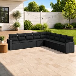 Premium 9 Piece Modular Garden Sofa Set with Cushions