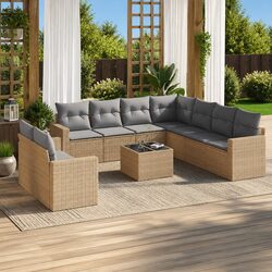 High-Quality 10-Piece Garden Sofa Set in Beige