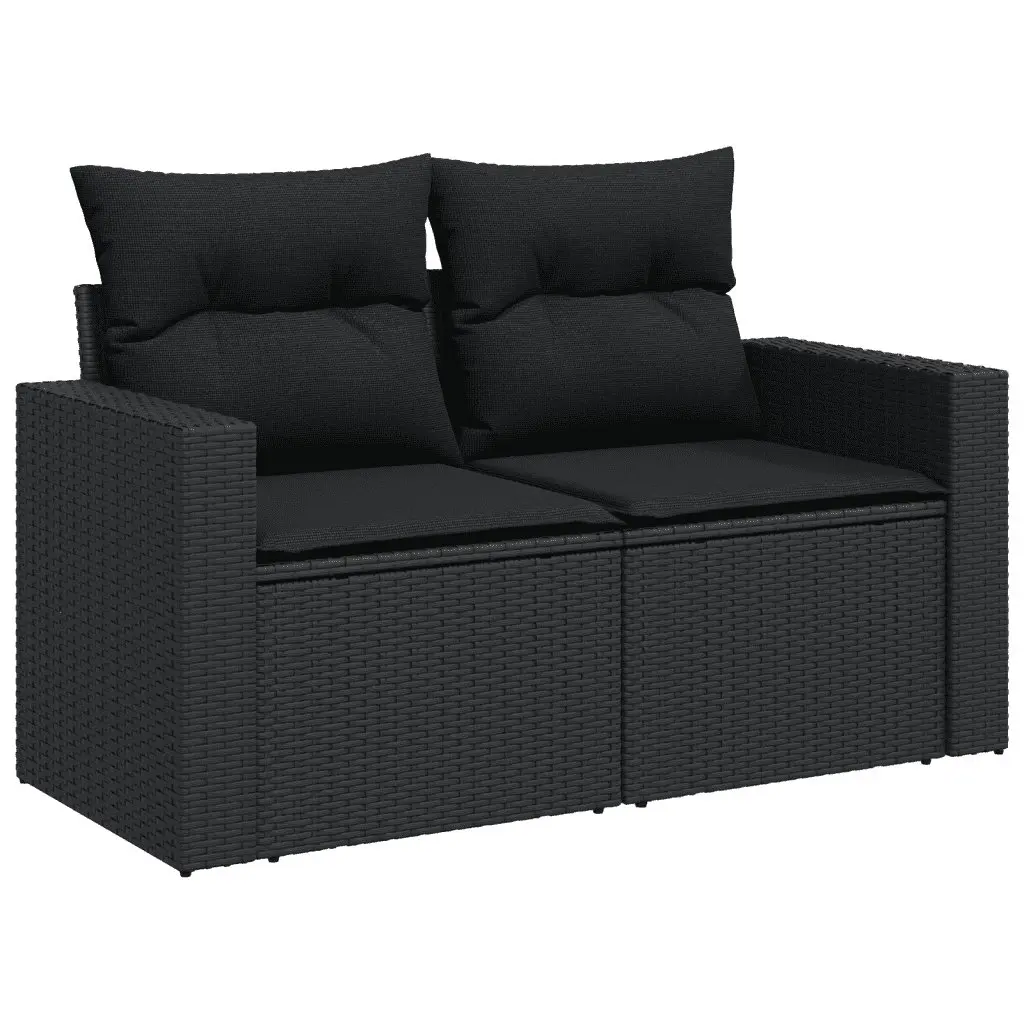 Modular 11-Piece Garden Sofa Set in Black