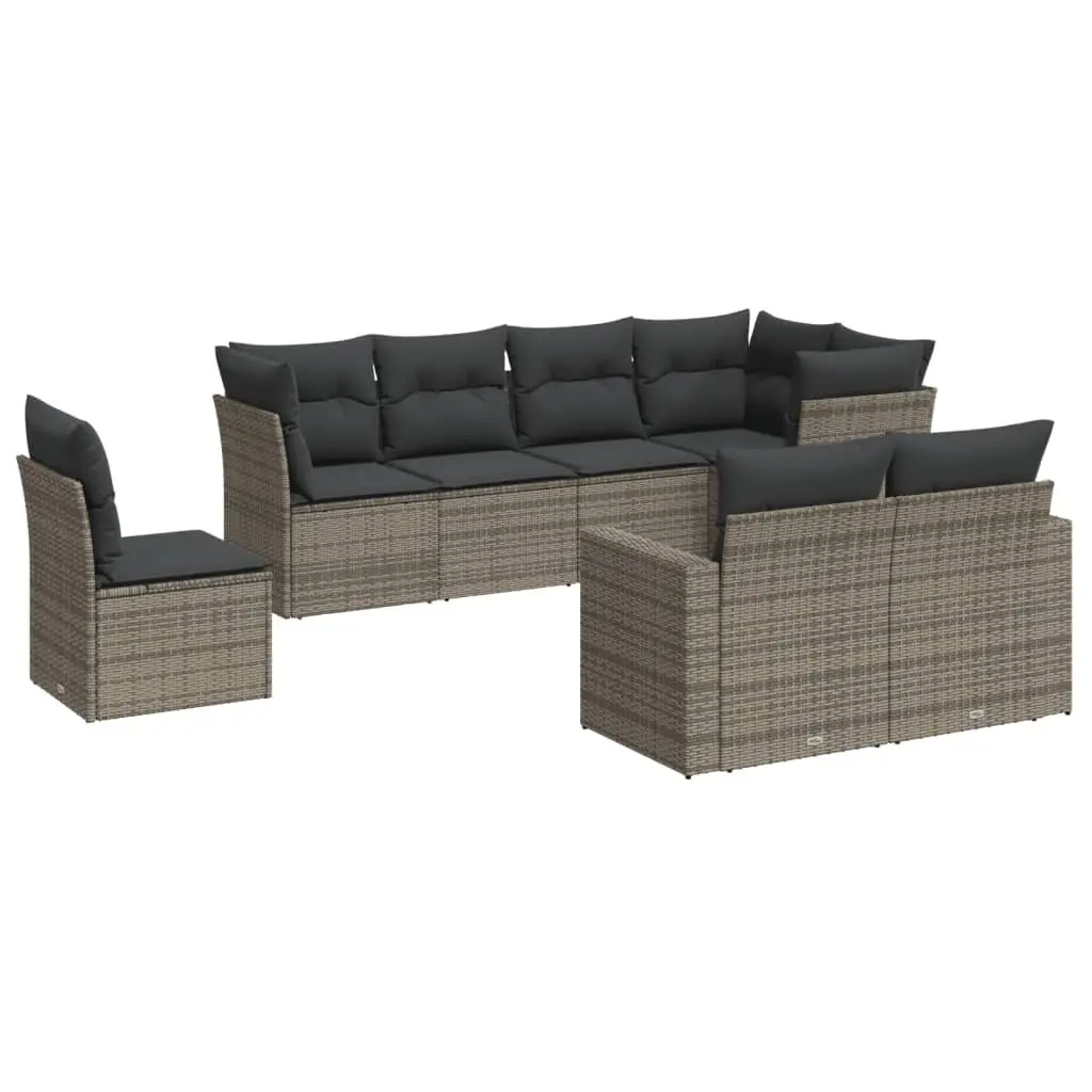 8 Piece Modular Garden Sofa Set in Grey