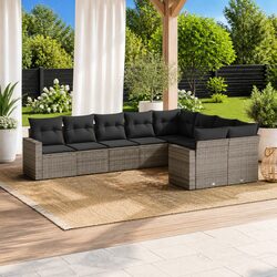 Sturdy Grey Modular Rattan Garden Sofa Set with Cushions