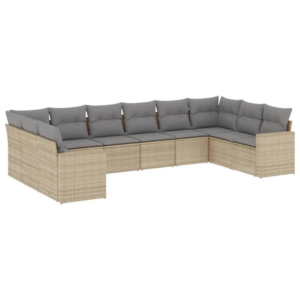 10-Piece Modular Garden Sofa Set in Beige