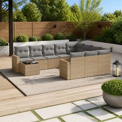 11-Piece Garden Sofa Set for Outdoor Spaces, Beige