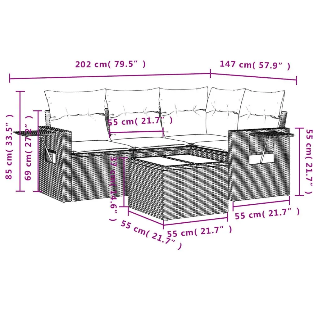 9 Piece Grey Garden Sofa Set for Outdoor Relaxation