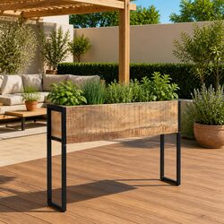 Sturdy Wooden Planter 90x20x68 cm for Gardens