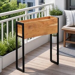 Sturdy Acacia Wooden Planter Box 60x20x68cm