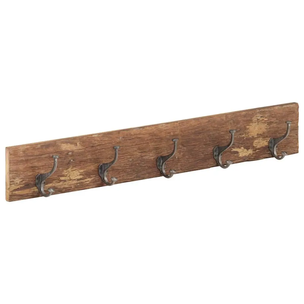 Coat Rack Solid Reclaimed Wood 100 x 2.5 x 15 cm Brown