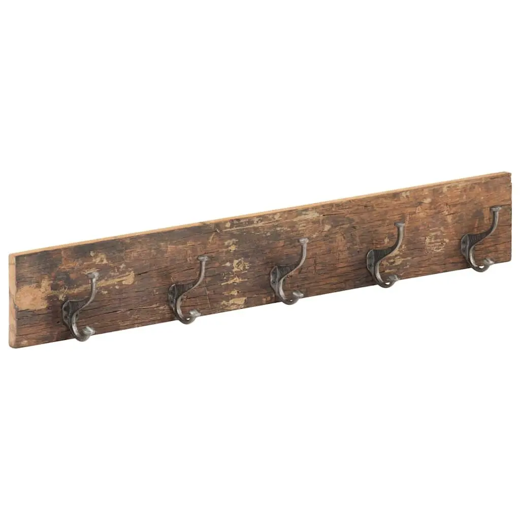 Coat Rack Solid Reclaimed Wood 100 x 2.5 x 15 cm Brown