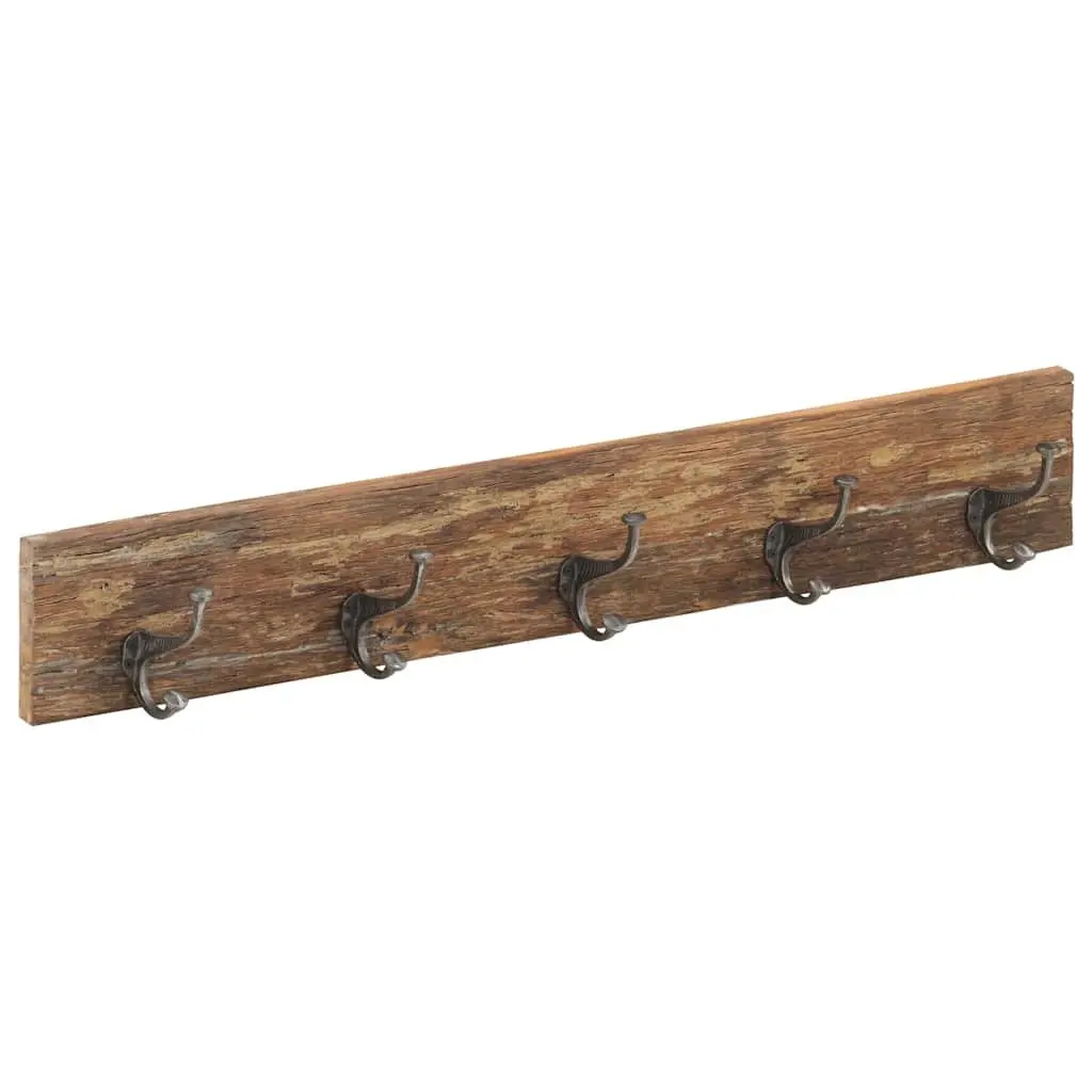 Coat Rack Solid Reclaimed Wood 100 x 2.5 x 15 cm Brown
