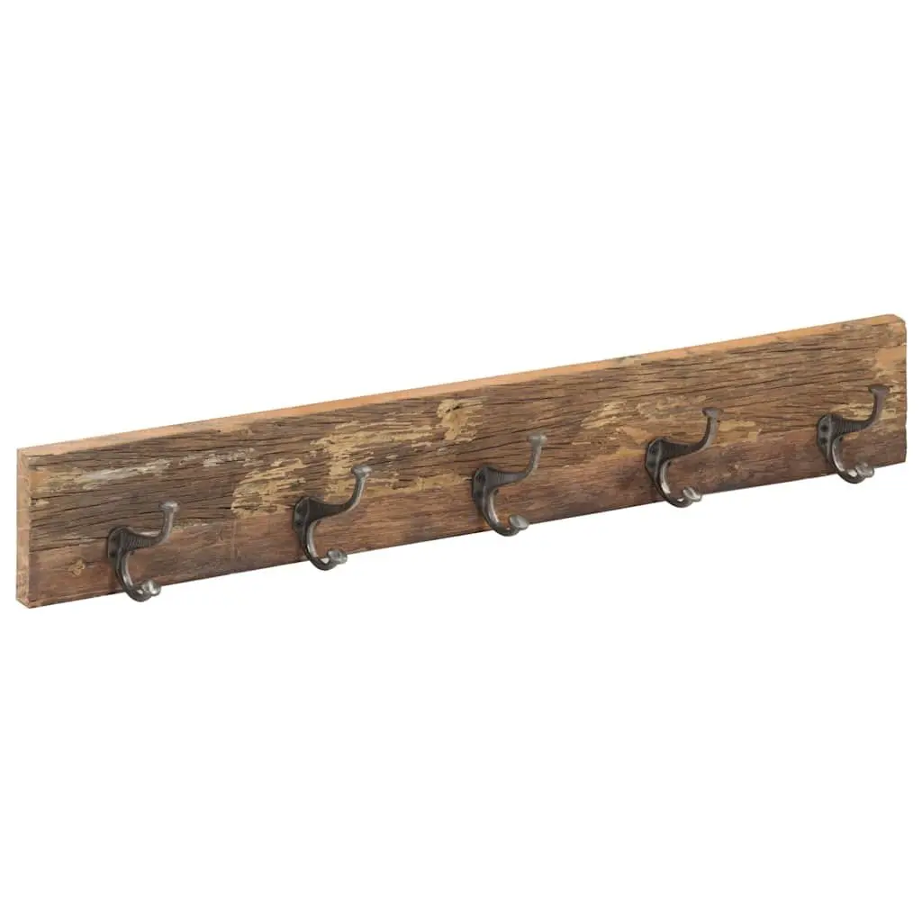 Coat Rack Solid Reclaimed Wood 100 x 2.5 x 15 cm Brown