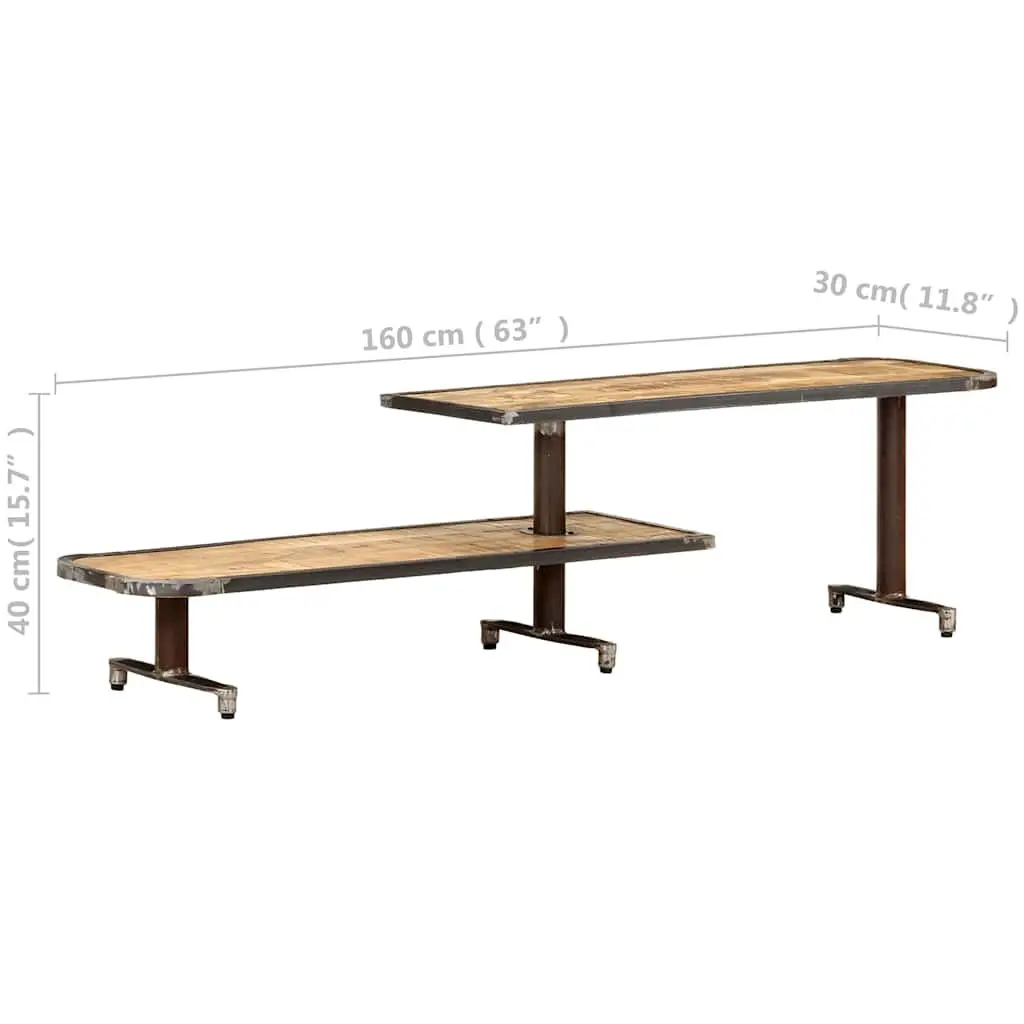 TV Cabinet Solid Mango Wood 160x30x40 cm Brown