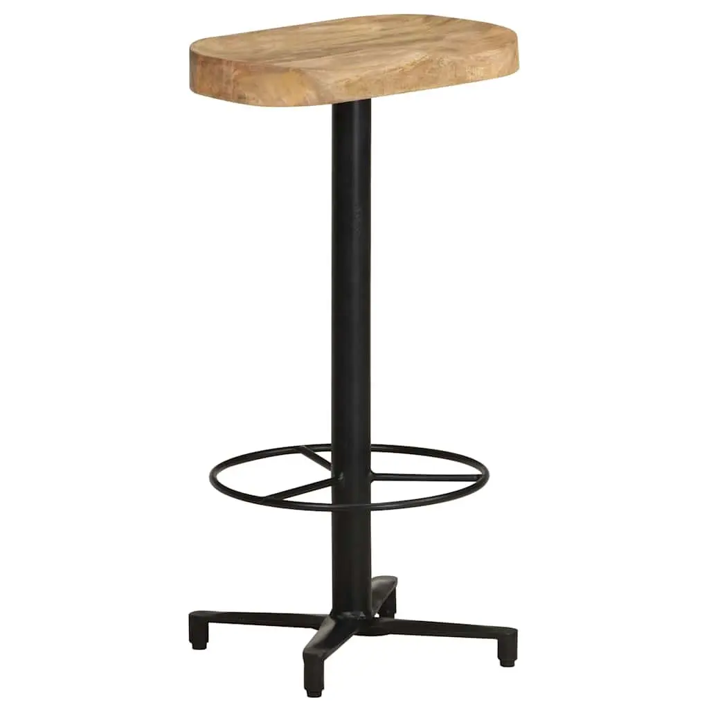 Bar Stools 2 pcs 76 cm Brown Solid Wood Mango Powder-Coated Iron Base Footrest
