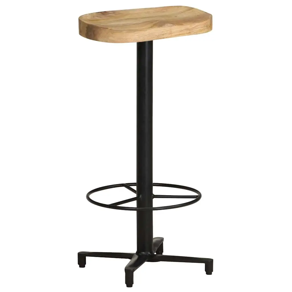 Bar Stools 2 pcs 76 cm Brown Solid Wood Mango Powder-Coated Iron Base Footrest