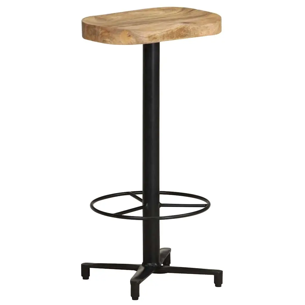 Bar Stools 2 pcs 76 cm Brown Solid Wood Mango Powder-Coated Iron Base Footrest