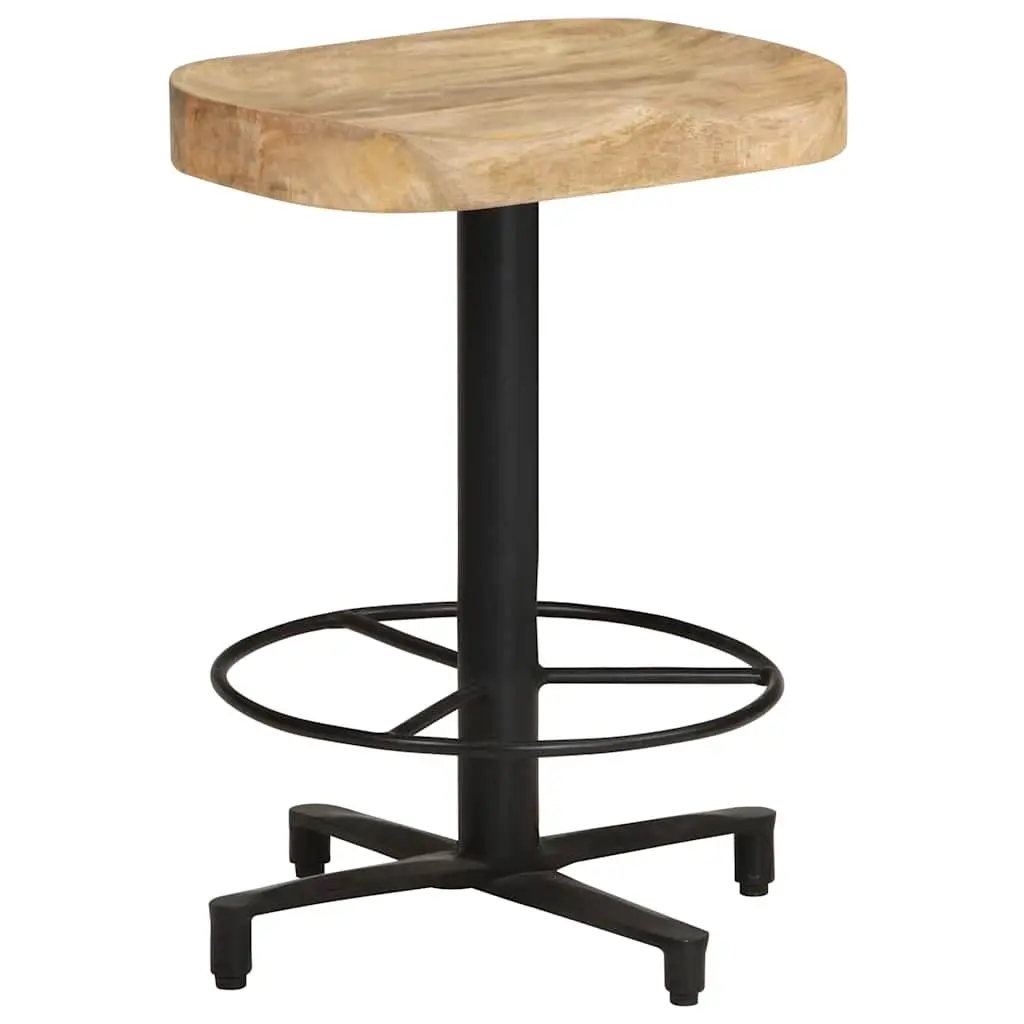 Bar Stools 2 pcs 52 cm Solid Mango Wood Brown Kitchen Counter Seating Footrest