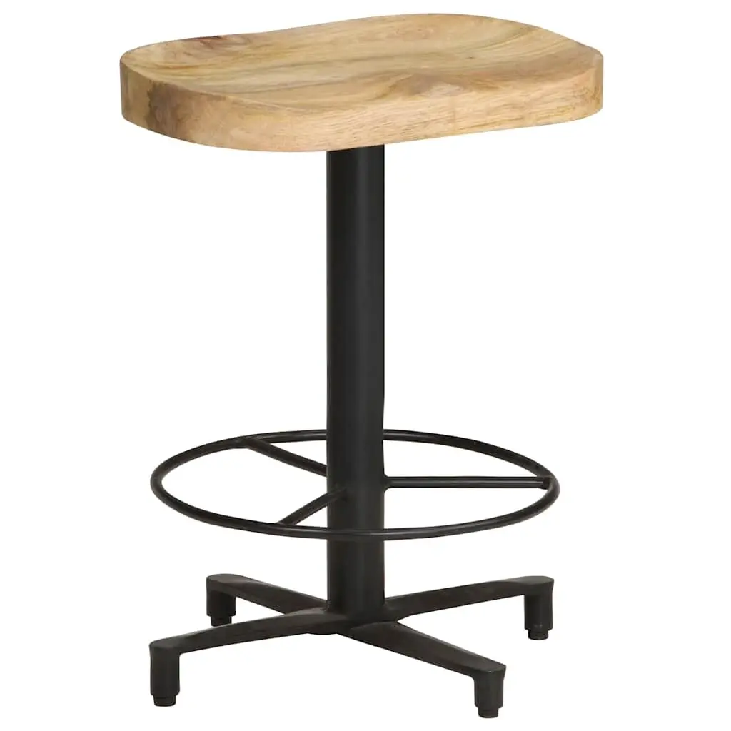 Bar Stools 2 pcs 52 cm Solid Mango Wood Brown Kitchen Counter Seating Footrest