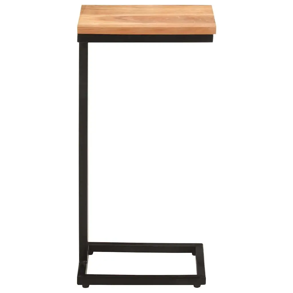 Solid Wood End Table with Sturdy Iron Legs