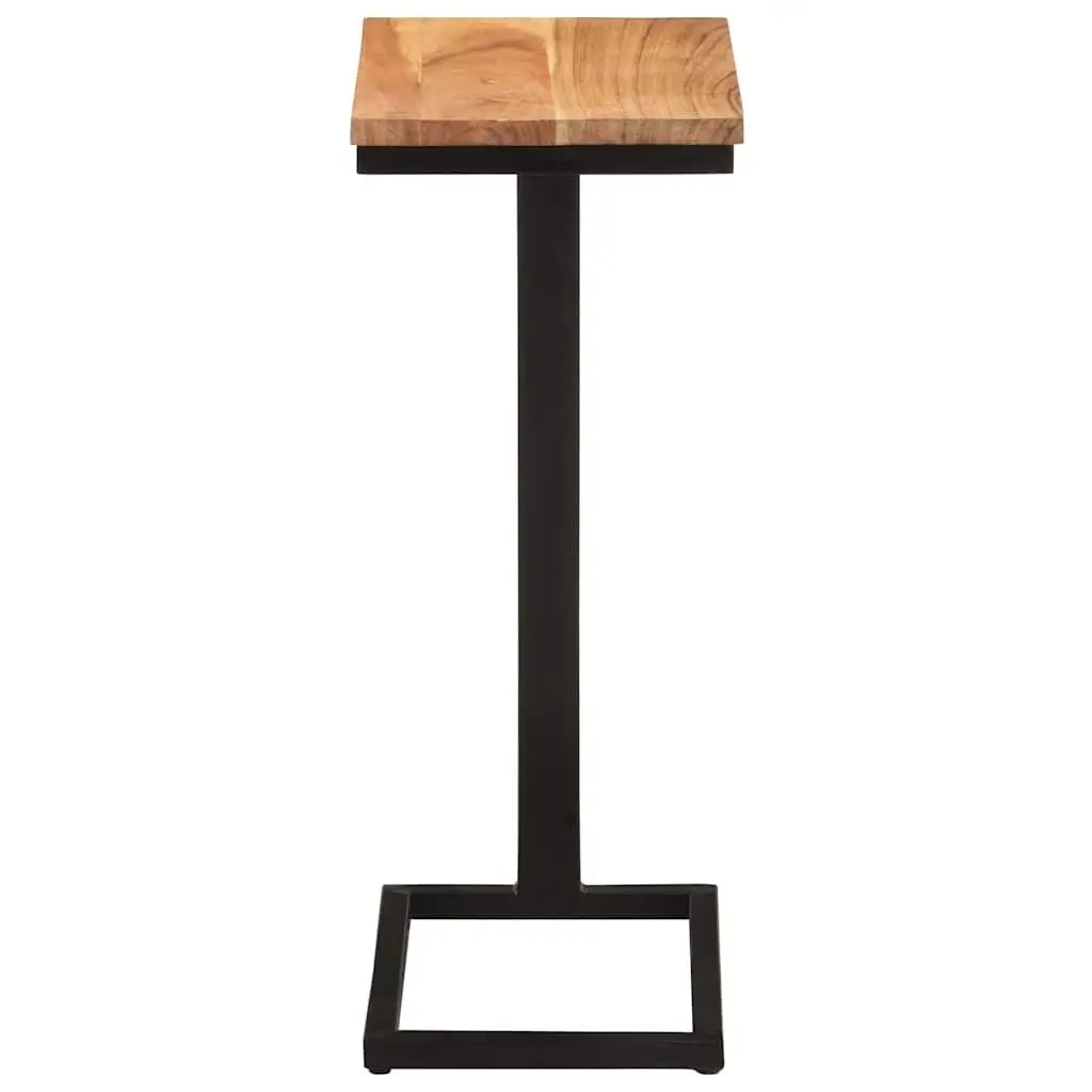 Solid Wood End Table with Sturdy Iron Legs
