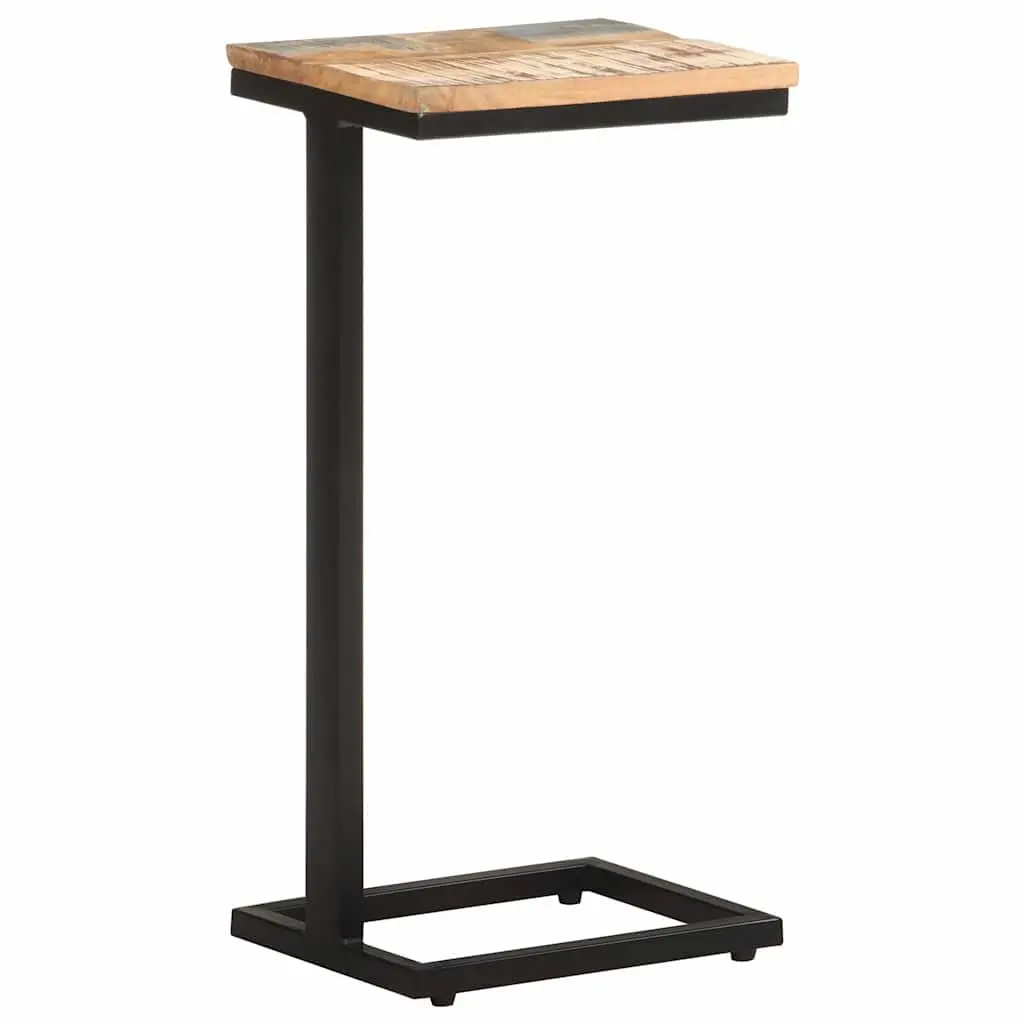 Solid Reclaimed Wood Side Tables 2 Piece Brown with Powder Coated Iron Legs