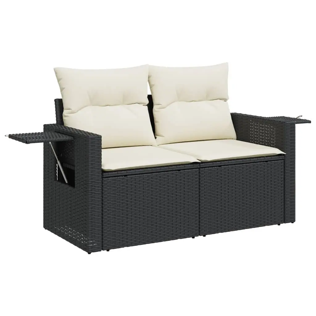 4-Piece Black Rattan Garden Sofa Set