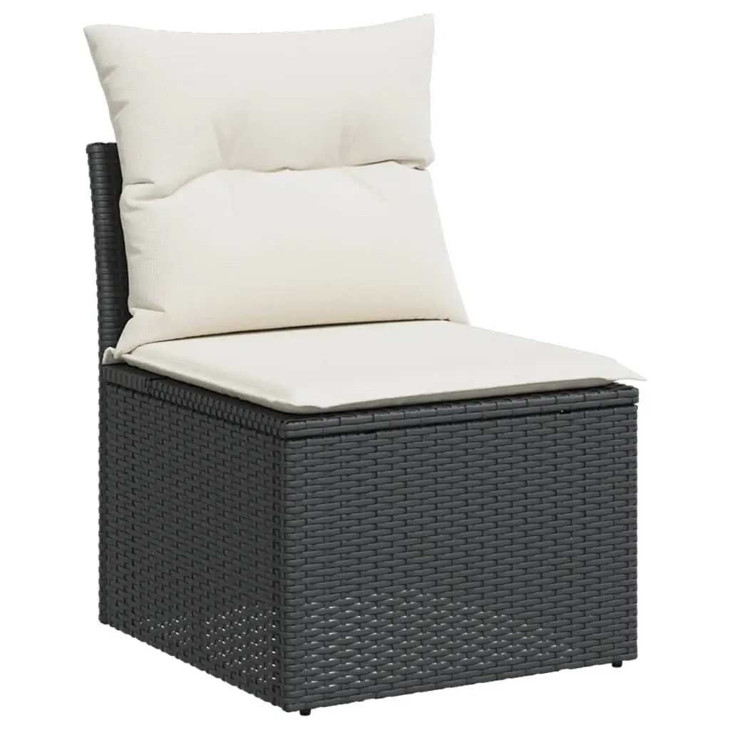 6-Piece Black Rattan Garden Sofa Set