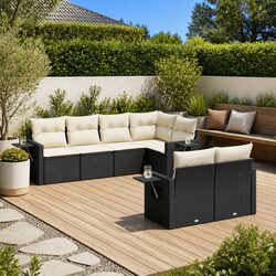 Durable 7 Piece Outdoor Garden Sofa Set with Cushions